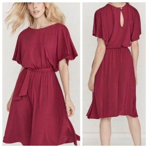 Amour Vert Vivian Flutter Short Sleeve Elastic Waist Modal Dress in Navy Size XS - Picture 2 of 10